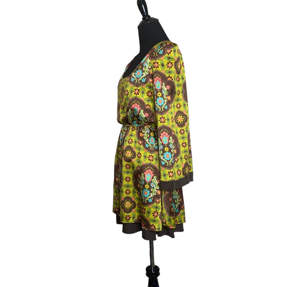 Judith March yellow floral vintage boho mini dress size small - Picture 2 of 14